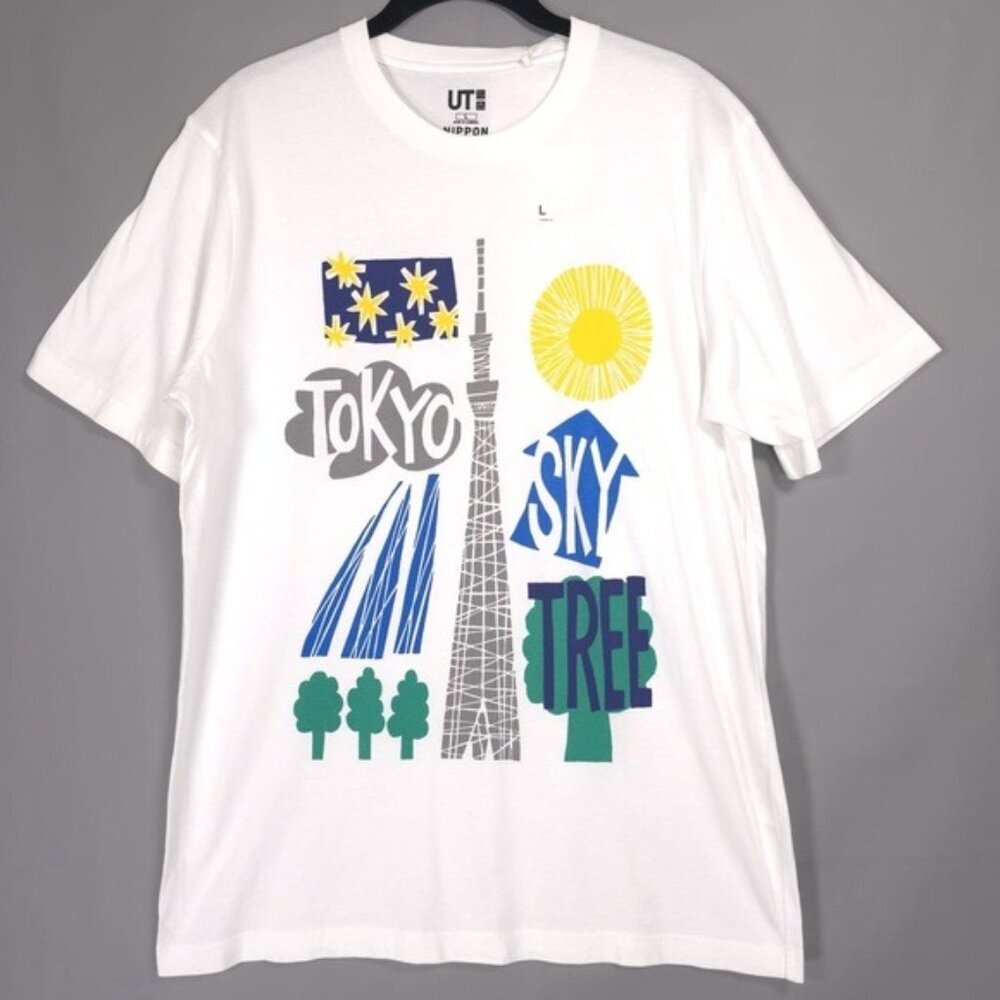 NWT UNIQLO UT NIPPON OMIYAGE‎ T-Shirt TOKYO SKY TREE Size LARGE Unisex